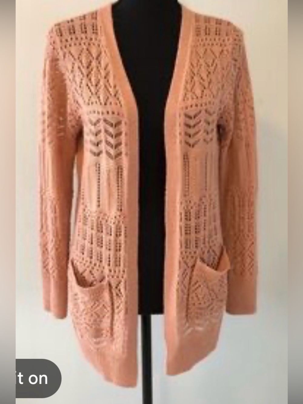 Hippie Rose blush knit cardigan size medium
